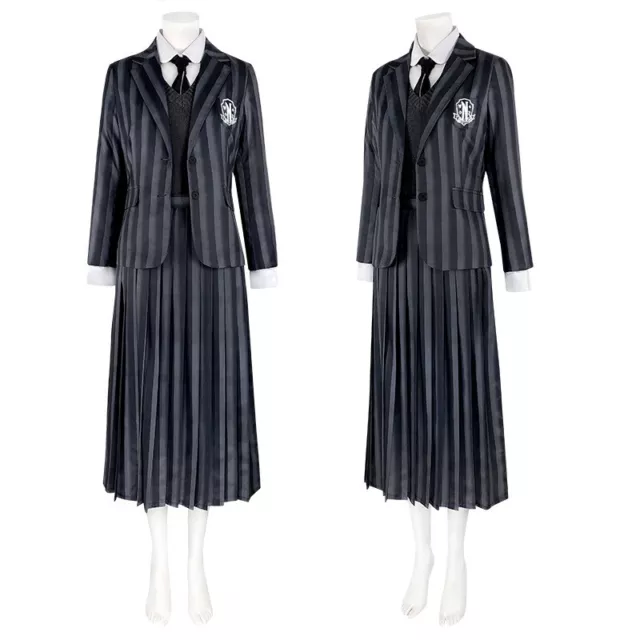 Wednesday Addams Cosplay Wednesday Costume School Uniform Full Set Kids Adult