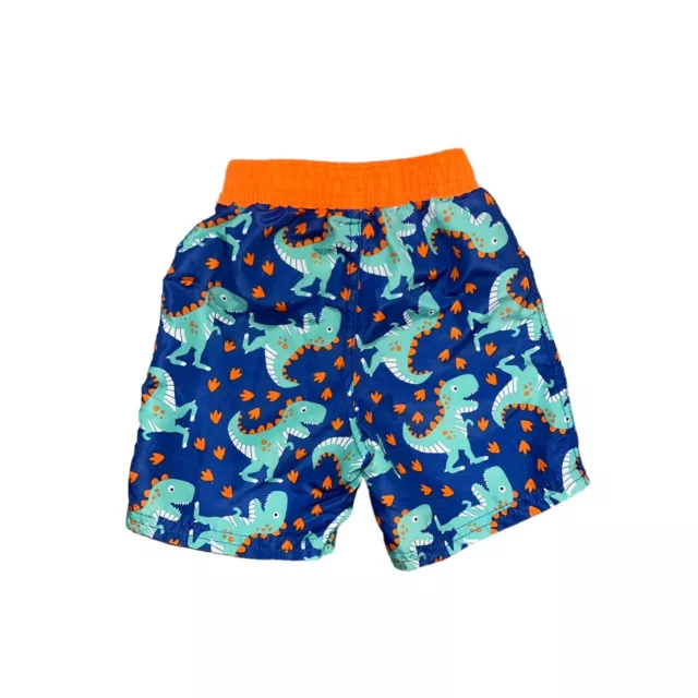 Baby boy dinosaur lined swim trunks board shorts T-Rex Jurassic Size 18 months 2