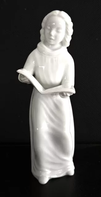 Augarten Wien Austria Glossy White Porcelain #1844 Flute Girl Figurine