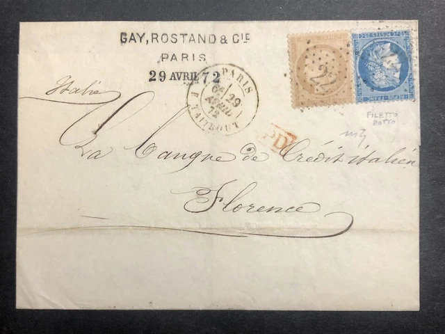 Francia 15+25 Cent Varietà Filetto 1872 Parigi PD Italia Firenze