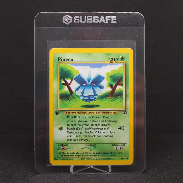 🔥 1st Edition Pineco | Neo Discovery 61/75 | Moderately Played VG | WOTC 🔥