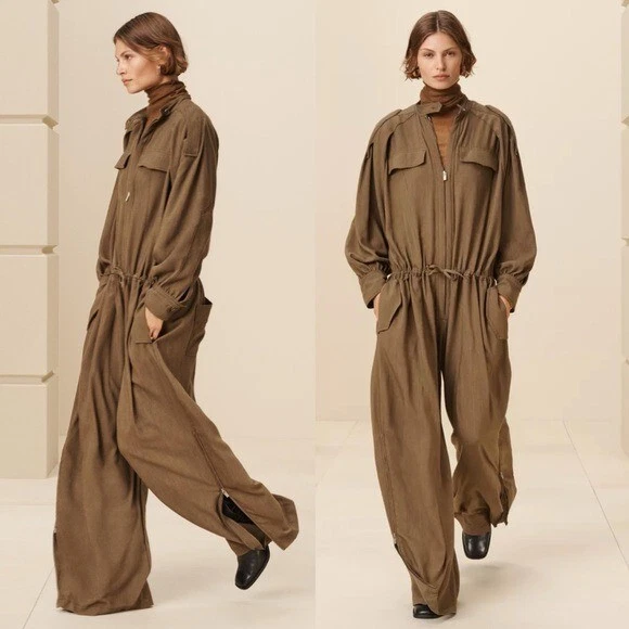【ZARA】ZW COLLECTION PLEATED JUMPSUIT Tobacco 0034/042/705 ZW COLLECTION LONG PLEATED JUMPSUIT - Tobacco | ZARA United