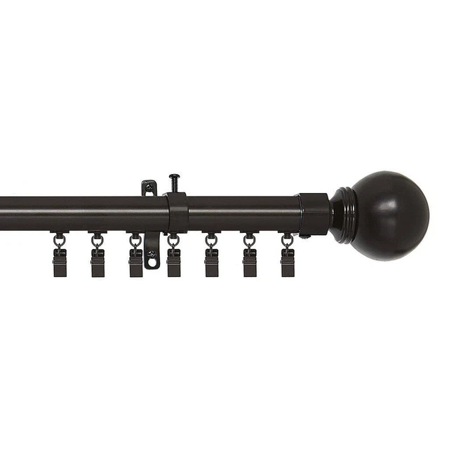 Achim Innovative Traverse Porter Curtain Rod Black