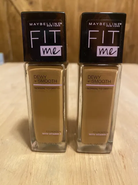 Maybelline Fit Me Foundation Dewey & Smooth 330 TOFFEE (Lot of 2)