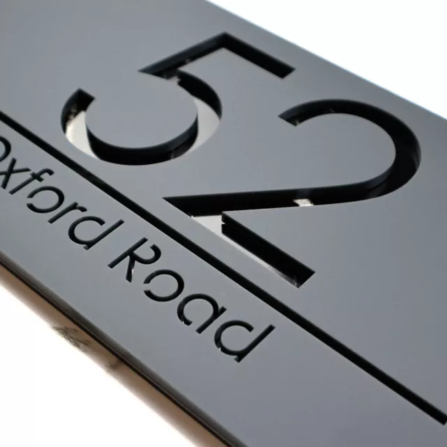 Door Sign House Numbers Laser Cut Grey Black House Numbers Address Plaque