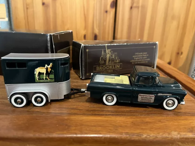 Brooklin Models BRK62 & BRK53X 1955 Chevy Cameo & Trailer Blue Grass Farms