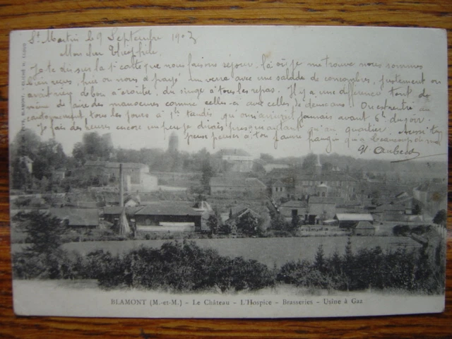 CPA de BLAMONT Le Château L'Hospice Brasseries Usine à gaz