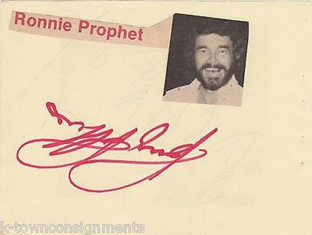 Ronnie Prophet County Music Singers Original Vintage Autograph Signature
