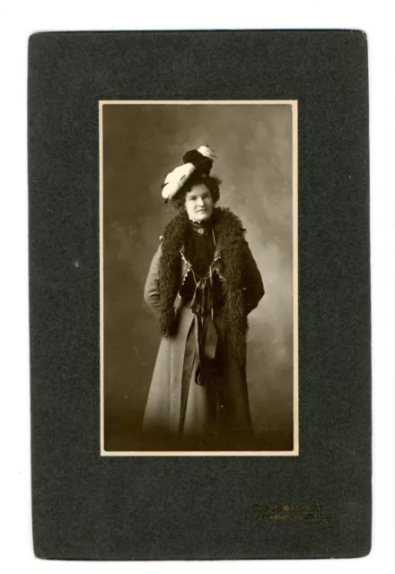 Woman fancy dress Nova Scotia - Cabinet Card vintage antique photo