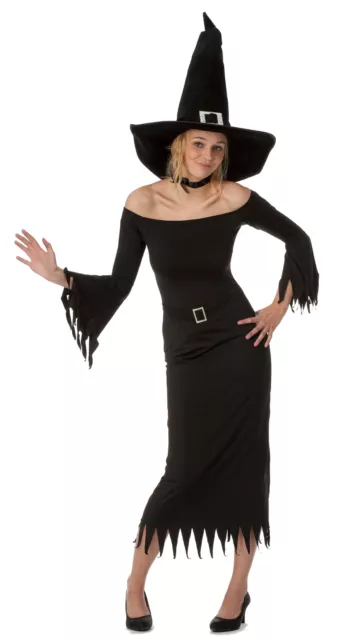 sexy Hexenkleid & Hut Hexenkostüm Damen Kostüm Helloween Karneval Hexe