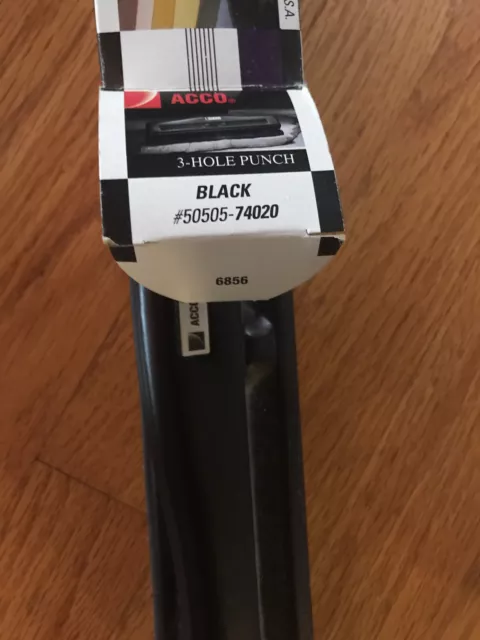 ACCO MODEL 20 Black Adjustable 3-Hole Punch Three Hole Paper