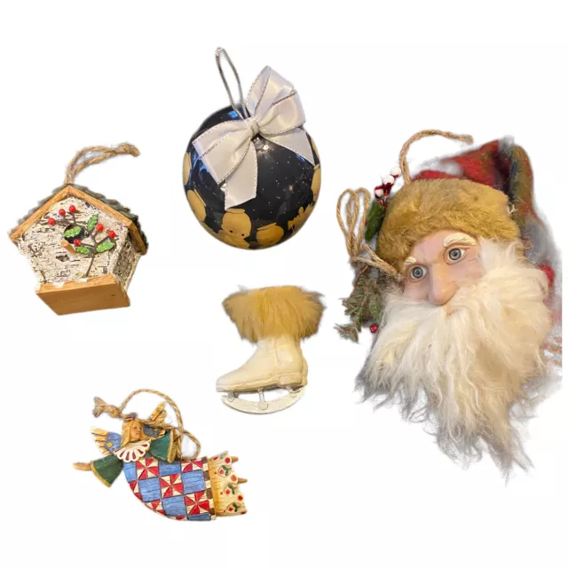 vintage lot of farm country rustic ornaments Enesco Jim shore Skates bird house