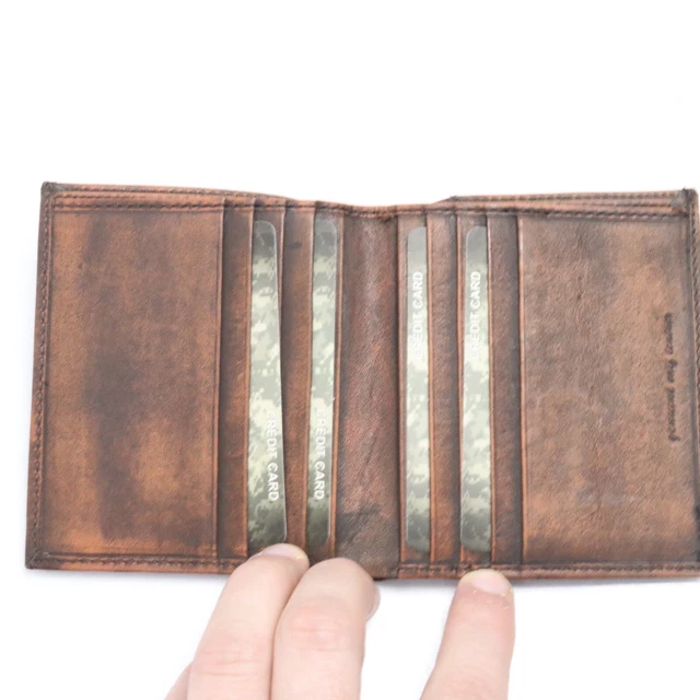 US Army Logo Wallet, RFID Protection, Genuine Leather, Bifold - Washed Finish