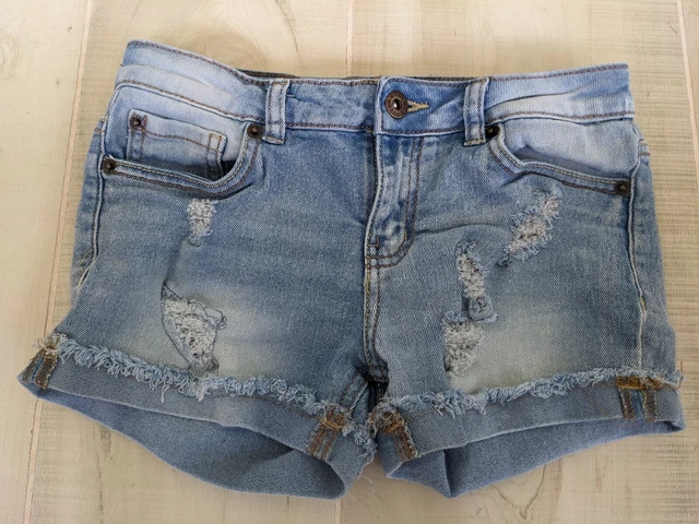 Lucky Brand Riley Cut Off Distressed Denim Shorts Size 10 (youth)