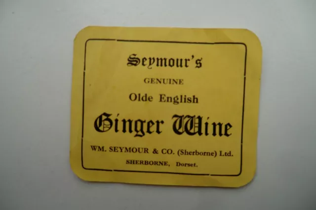 Seymour Sherborne Ginger Wine Brewery Bottle Label