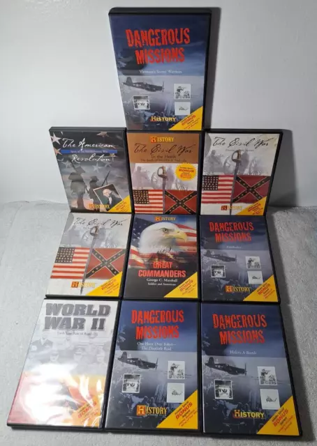 The History Channel Club Lot Ten (10) DVDs Revolution, Civil War, WWII, Vietnam