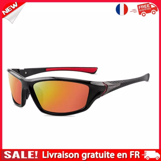 Polarized Sunglasses Men UV400 Outdoor Driving Eyewear (Black Red Film)