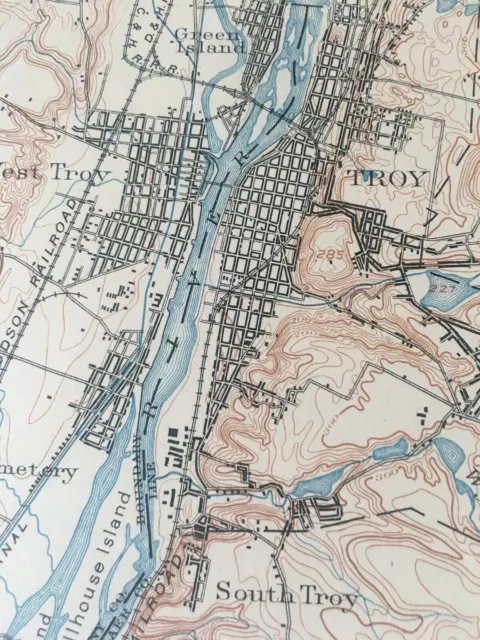 US Geological Survey Topography Map,1904 Quadrangle Troy New York 3