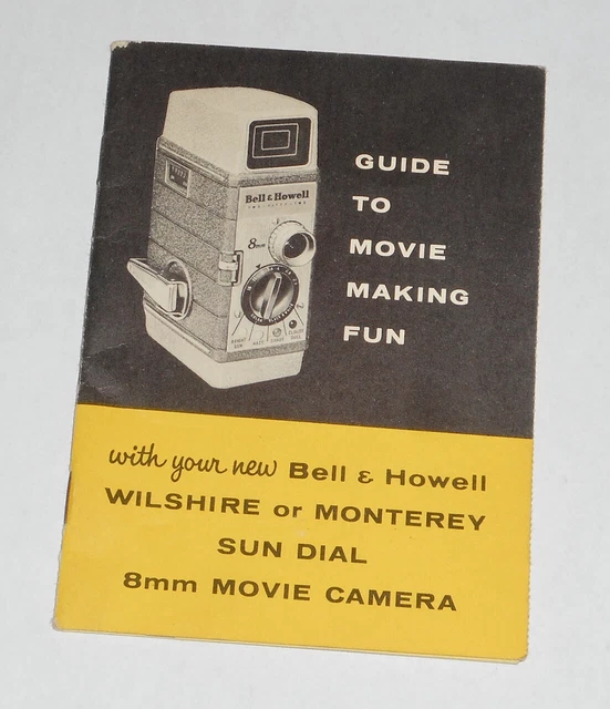 Original Bell & Howell Wilshire & Monterey Sun Dial 8mm Movie Camera Manual