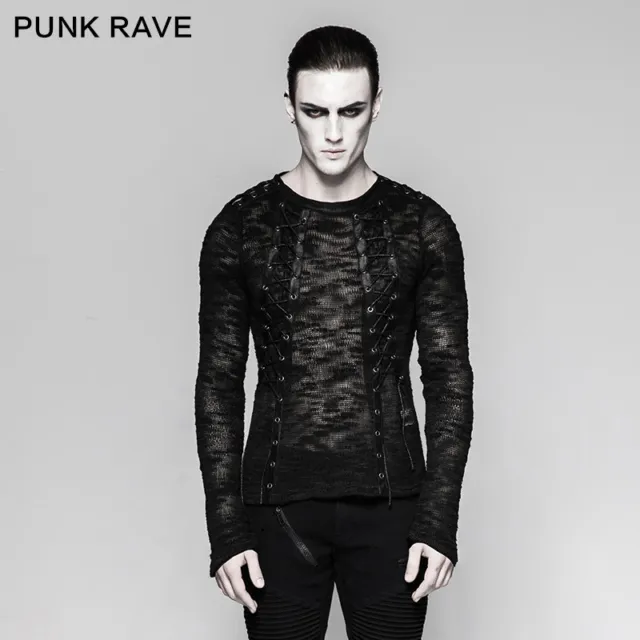 Punk Rave New Design Rock Black Mens Gothic Steampunk Motocycle T-shirt Top