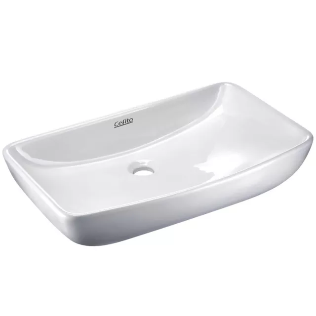 Cefito Ceramic Rectangle Sink Bowl Heat-Resistant and Wear-Resistant - White