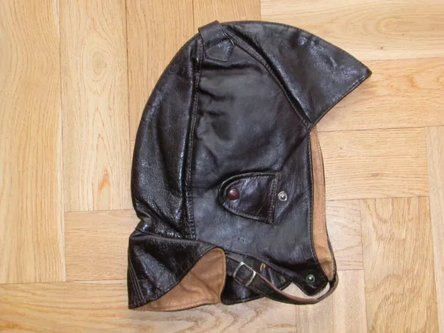 Fliegerhaube Fliegermütze Leder Oldtimermütze Motorrad Kappe Wehrmacht WK2