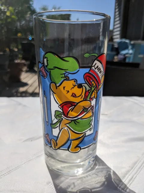 Tall (6 1/4") Disney Pooh Bear "What's Cooking Pooh" Drinking Glass