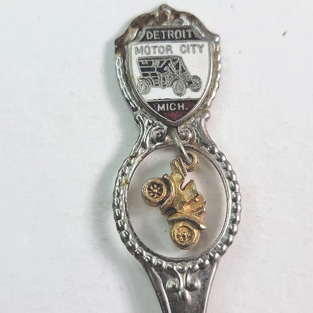 Motor City Michigan Souvenir Spoon Detroit Grand Rapids Lansing 4" Long