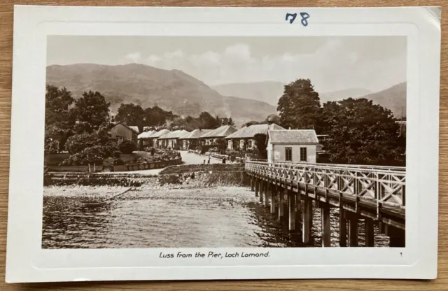 LUSS FROM PIER, LOCH LOMOND Antique c1910  Real Photograph Postcard