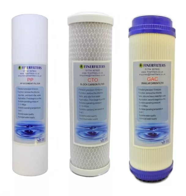 RO Replacement Water Filters 10" x 2.5" Drop In PP Sediment, GAC, Carbon Block