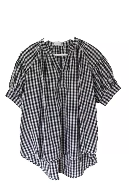 ZJOOSH gingham checkered Top Blouse Size S/M New without tags short sleeve