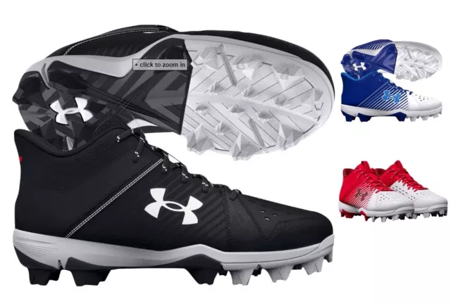 Boys Youth Under Armour Leadoff Mid RM Jr. Baseball Cleats Shoes 3025601