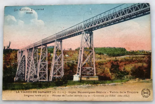 1936 Garabit Cantal Ed Margéry-Brémond Le Puy VIaduc Colorized CPA