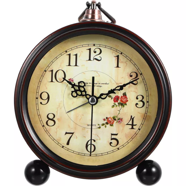 table clock Non-Ticking Quiet Vintage Style Alarm Clock Desk Clock Clock Clock