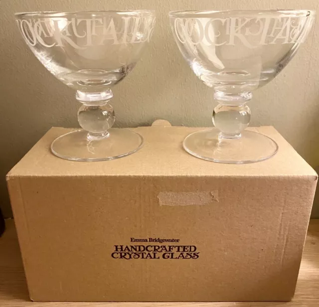 Pair Of Emma Bridgewater Glass Cocktail Glasses - New & Boxed -Rrp £70