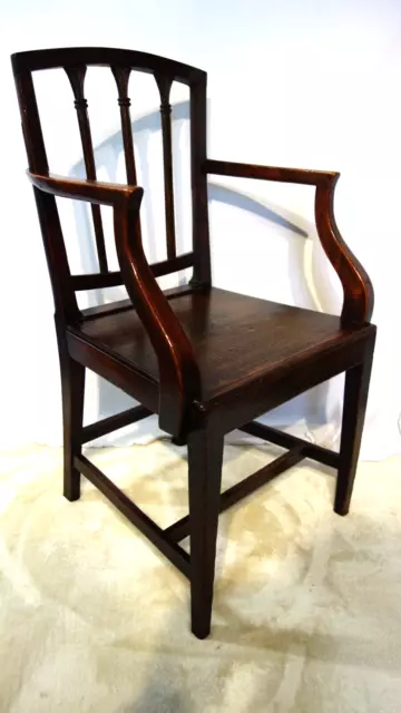 Georgian Oak and Fruitwood Country Arm chair circa 1800