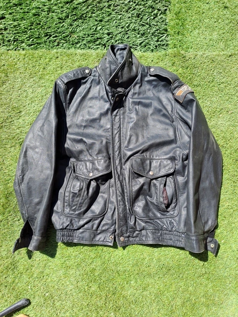 Veste En Cuir Style Top Gun Vintage - Taille M, Marron, Occasion Très Bon état Pour Homme
