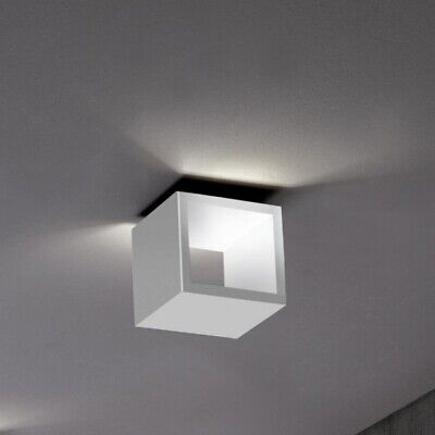 Lampada Parete Plafoniera Applique ICONE CUBÒ in Alluminio Grigio Design 10 cm