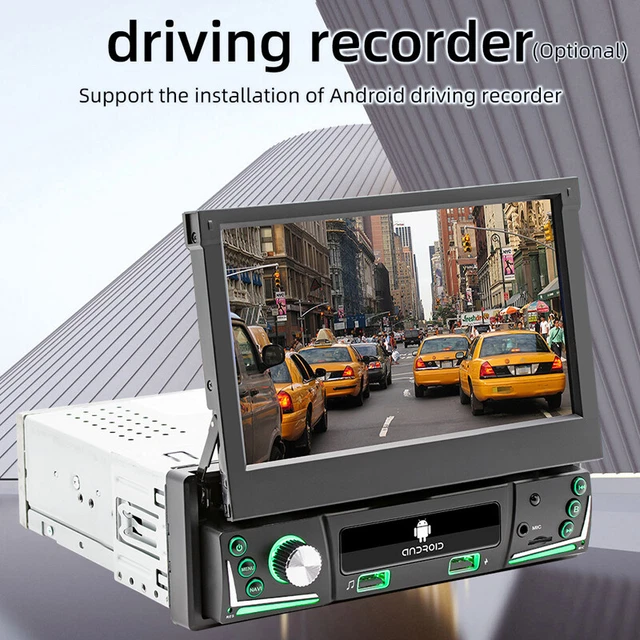 7 inches 1DIN Android 10.0 1+16G Car MP5 Player Stereo Flip Out Screen FM Radio