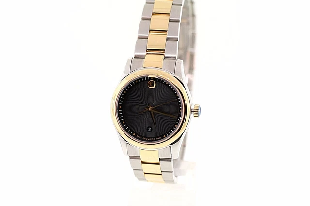 Donna Movado 0606484 Sportivo Bicolore Acciaio Nero Museum Quadrante Orologio 2