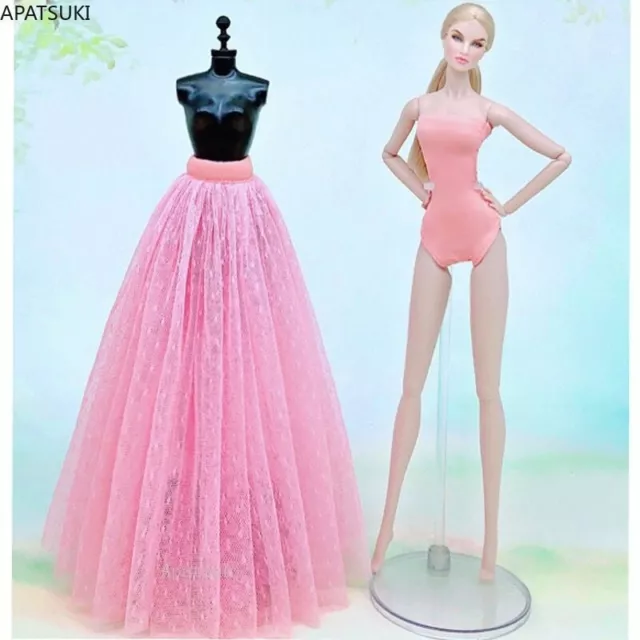 2pcs/set Pink Polka Bikini For 11.5" 1/6 Doll Clothes Swimwear Skirt Dress Toys