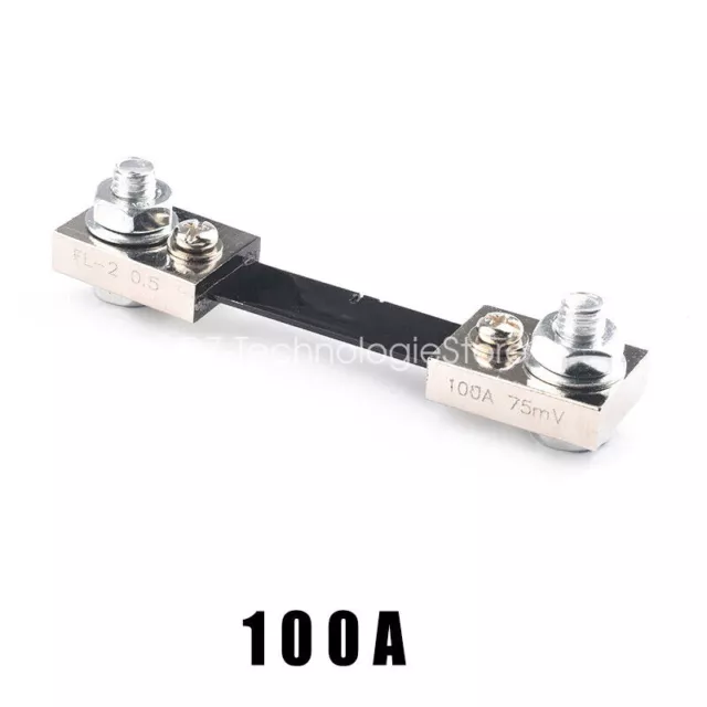New 100A 75mV Shunt Resistor for DC Current Meter Amp Analog Panel Ammeter Metal