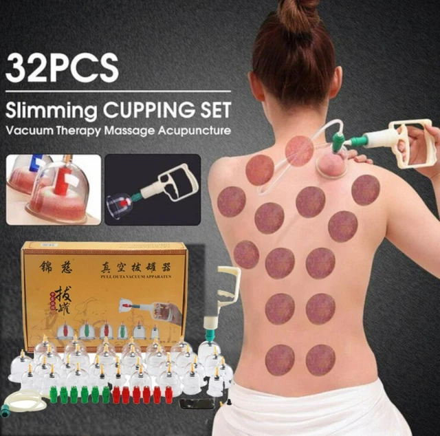 ABC SCHRÖPFEN SET VAKUUM MASSAGE MIT 32 SCHRÖPFGLÄSER- Cupping Set Saugglocken