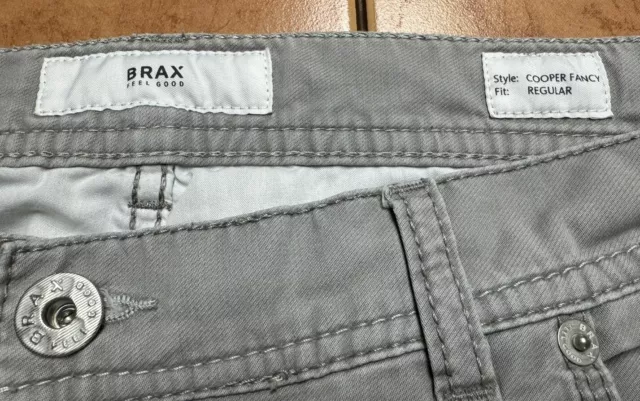BRAX FEEL GOOD Cooper Fancy Pants Mens Sz 38 x 27 Stretch Light Gray ...