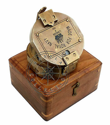Antique Nautical Brass Brunton Vintage Royal Navy London Pocket Surveyor Compass
