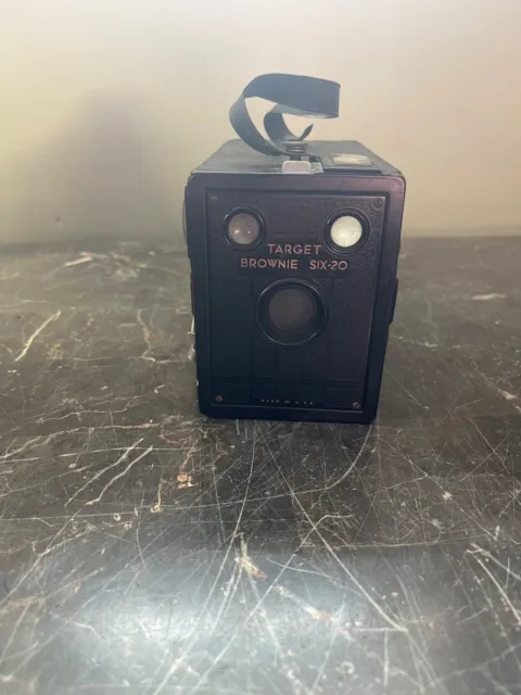 Cámara de caja Brownie Target Six-20 Eastman Kodak de colección buena forma sin probar