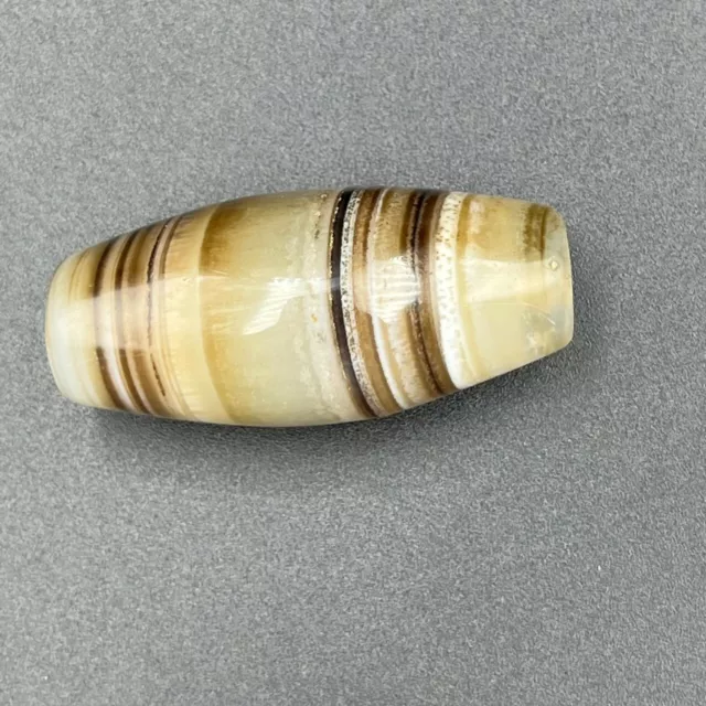 Awesome Ancient Bactrian Agate Stone Bead With Beautiful Patina Afghanistan.