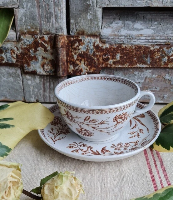 Lot De 8 Anciennes Tasses Et Soucoupes Café Verre Bleu Vereco France