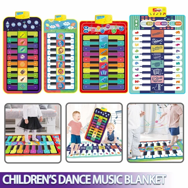Coperta pianoforte musicale doppia fila per bambini che giocano a danza tappetino y.