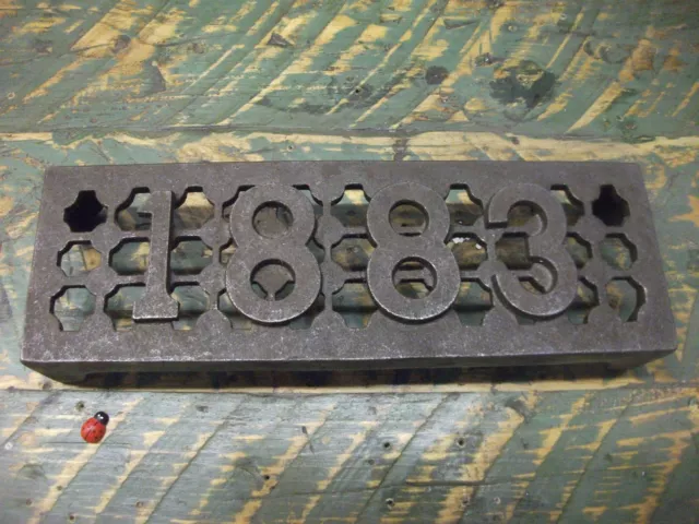 Cast Iron air Brick Vent Cast Air vent 9 x 3 - with a date 1883